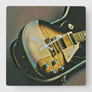 Gifts for guitarist square wall clock
