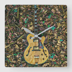 Gifts for guitarist square wall clock