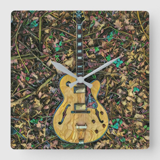 Gifts for guitarist square wall clock (Front)