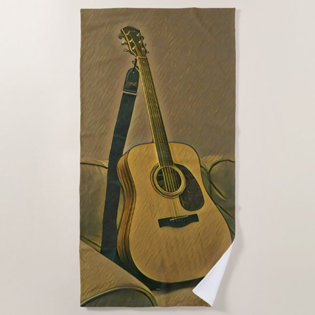 Gifts for guitarists beach towel (Front)