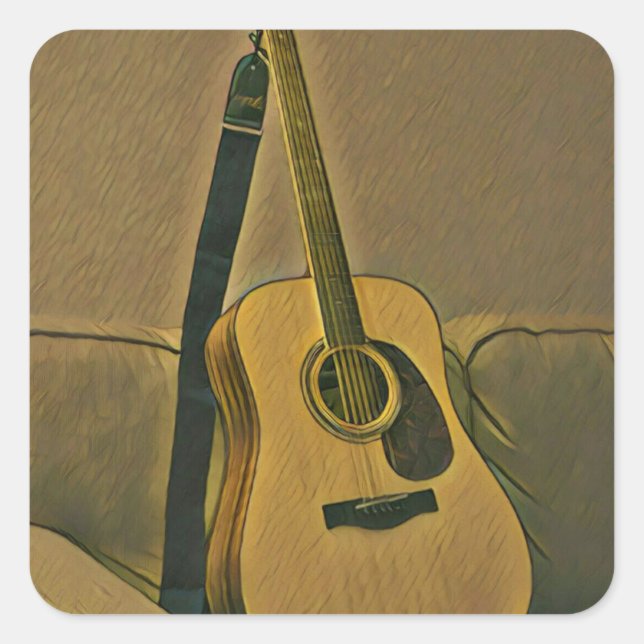 Gifts for guitarists square sticker (Front)