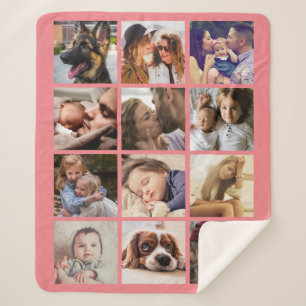 Gifts For Her 12 Photo Collage Sherpa Blanket