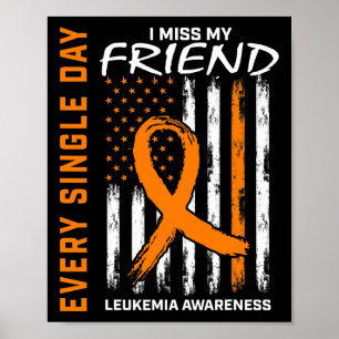 Gifts For Loss Of Friend Leukaemia Awareness Flag Poster