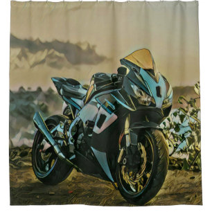 Gifts for motorcyclist shower curtain