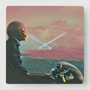 Gifts for motorcyclists square wall clock