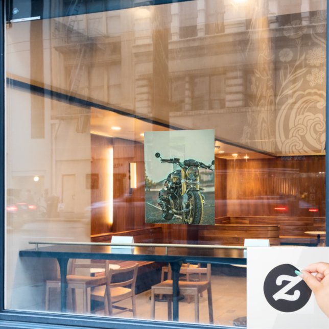Gifts for motorcyclists window cling (Cafe Window)