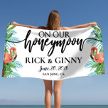 Gifts for Newlyweds Honeymoon - On Our Honeymoon  Beach Towel<br><div class="desc">Make a statement at the pool or the beach with our wide selection of super cute customisable beach towels. We have elegant,  classy also fun and playful full print designs.</div>