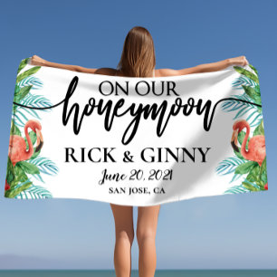 Gifts for Newlyweds Honeymoon - On Our Honeymoon  Beach Towel