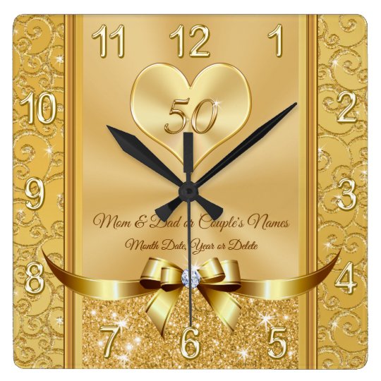 Gifts for Parents 50th Wedding Anniversary Clock | Zazzle ...