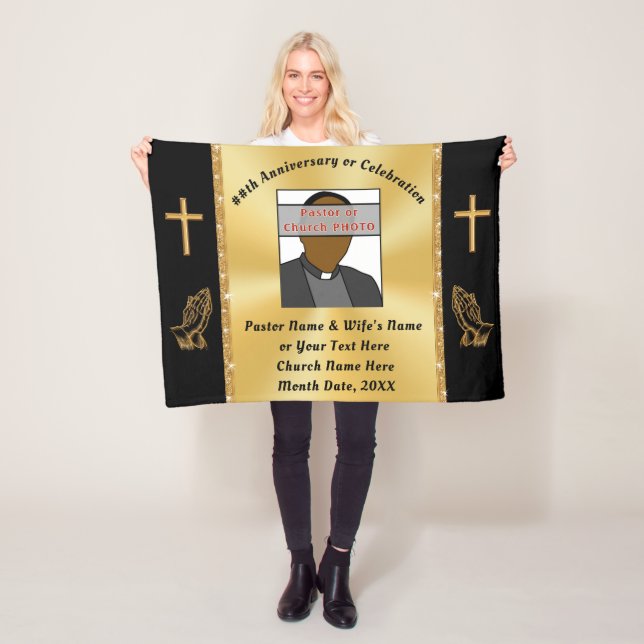 Gifts for Pastor and Wife Anniversary Personalised Fleece Blanket (In Situ)