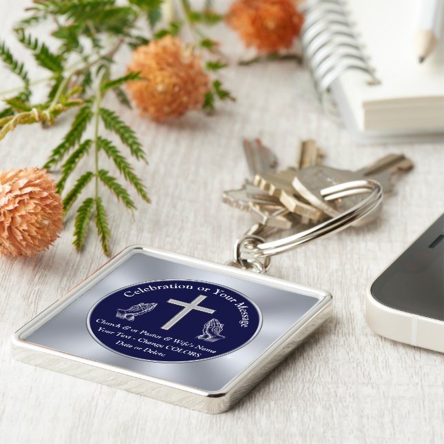 Gifts for Pastor Appreciation Day, Personalised Key Ring (Side)