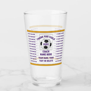 Gifts for Soccer Coaches, Personalised Glass