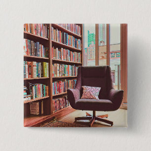 Gifts for teenage book lovers 15 cm square badge