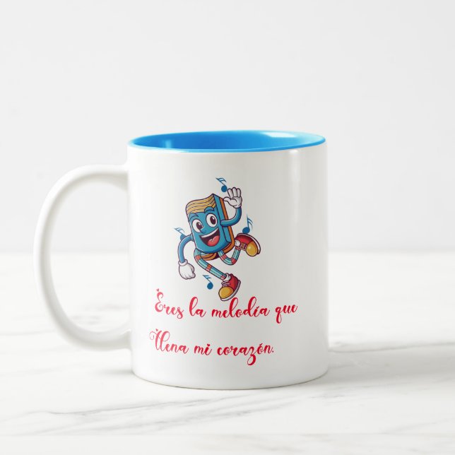 Gifts for Valentine day funny melody Two-Tone Coffee Mug (Left)
