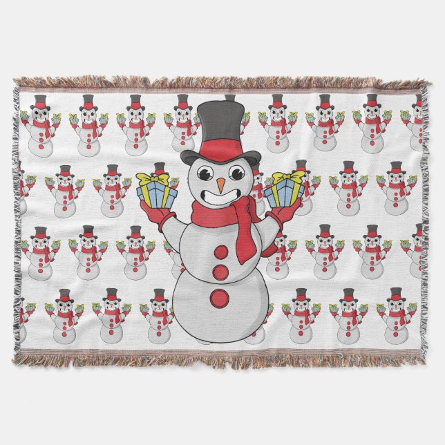 Gifts for you from Snowman Throw Blanket (Front)