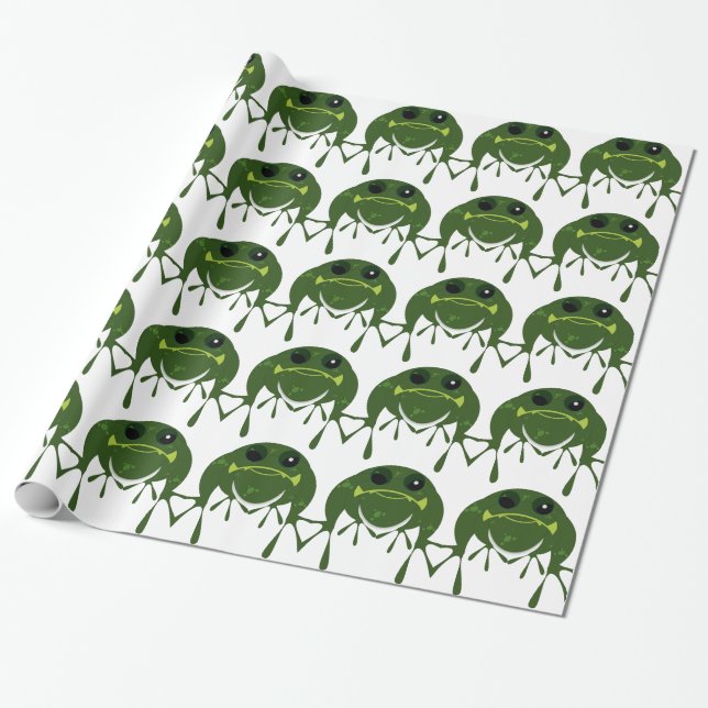 Gifts Frog Wrapping Paper (Unrolled)