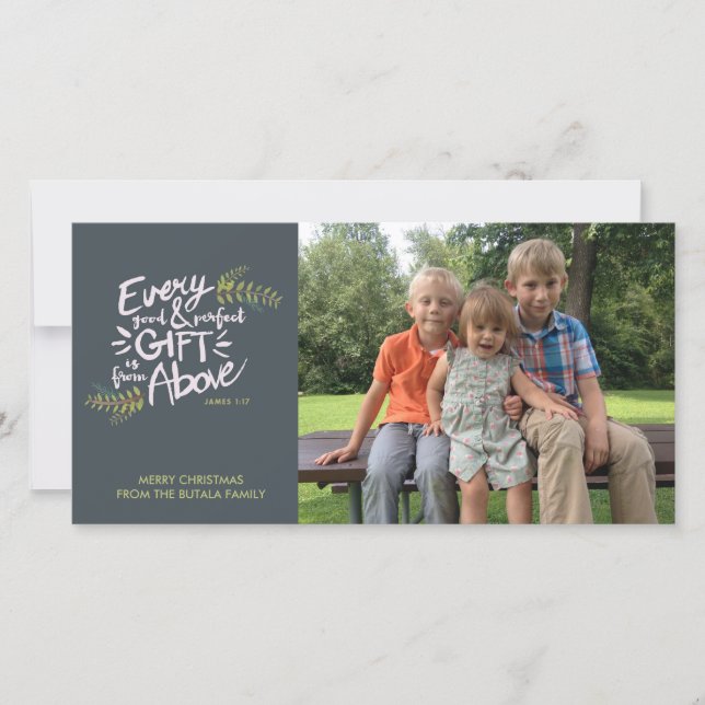 Gifts from Above Religious Christmas Photo Card (Front)