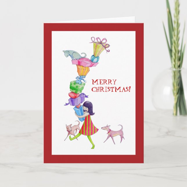 Gifts Girl Christmas Card (Front)