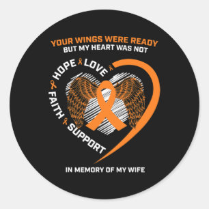 Gifts Husband Men In Memory Of My Wife Leukaemia A Classic Round Sticker