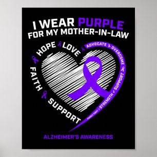 Gifts I Wear Purple In Memory Of My Mum Heimers Aw Poster