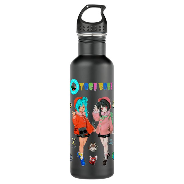 Gifts Idea Manga Toca Boca Anime Love You 710 Ml Water Bottle (Front)