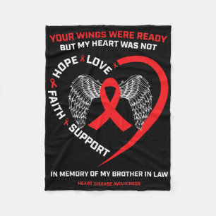 Gifts In Memory Of My Brother In Law Heart Disease Fleece Blanket