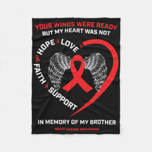 Gifts In Memory Of My Loving Brother Heart Disease Fleece Blanket