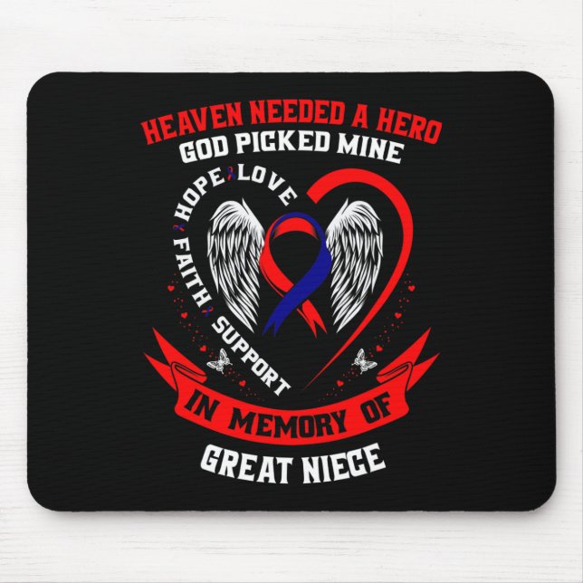 Gifts Loss Great Niece Heart Disease Awareness Chd Mouse Mat (Front)