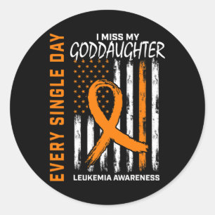 Gifts Loss Of Goddaughter Leukaemia Awareness Flag Classic Round Sticker
