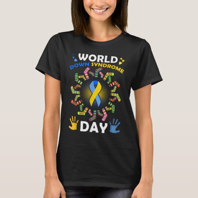Gifts Men Women Kids Socks World Down Syndrome Day T-Shirt (Front)