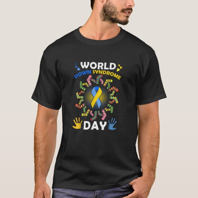 Gifts Men Women Kids Socks World Down Syndrome Day T-Shirt (Front)
