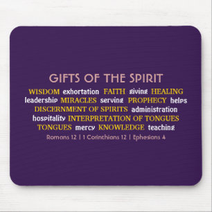 GIFTS OF SPIRIT Purple Inspirational Christian Mouse Mat
