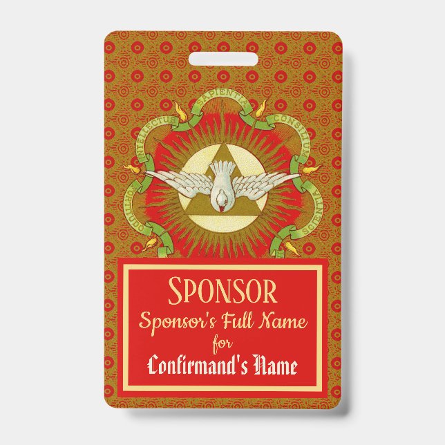 Gifts of the Holy Spirit (BK 026) - Sponsor ID Badge (Front)
