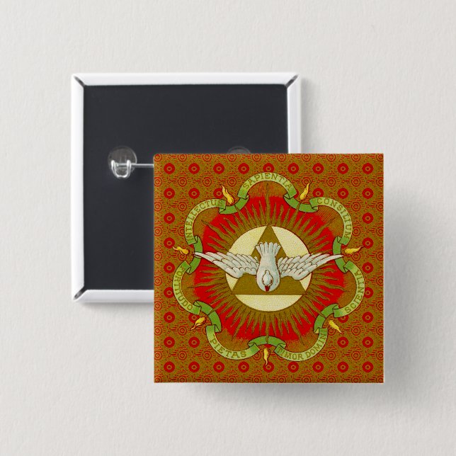 Gifts of the Holy Spirit (BK 026) Square 15 Cm Square Badge (Front & Back)