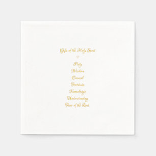 Gifts of The Holy Spirit in 3D Look Golden Script Napkin