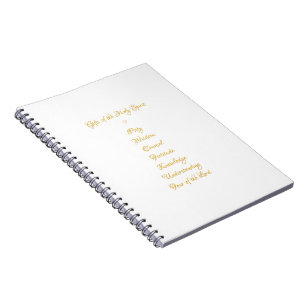 Gifts of The Holy Spirit in 3D Look Golden Script Notebook