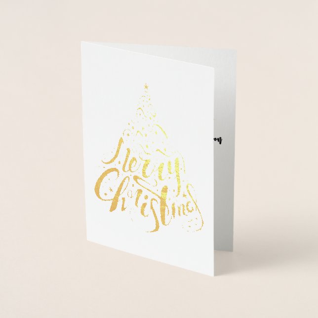 Gifts of the season foil Christmas card (Front)