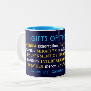 GIFTS OF THE SPIRIT   Inspirational   Christian Two-Tone Coffee Mug