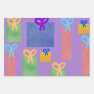 Gifts Packages with Bows All Occasion Wrapping Paper Sheet