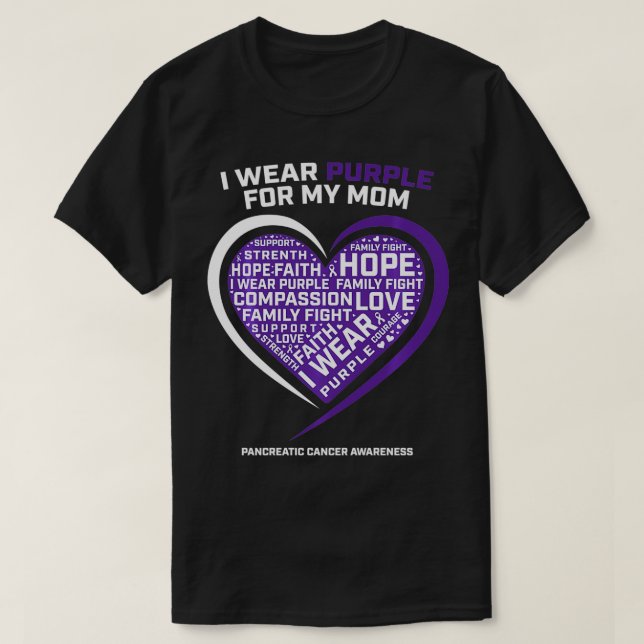 Gifts Products Mother Purple Mum Pancreatic Cancer T-Shirt (Design Front)