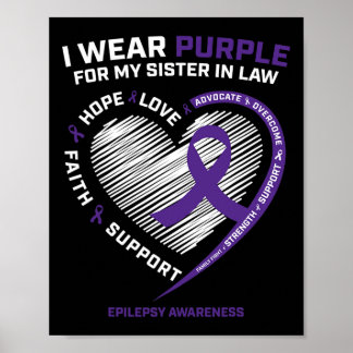 Gifts Products Women Purple Sister In Law Epilepsy Poster