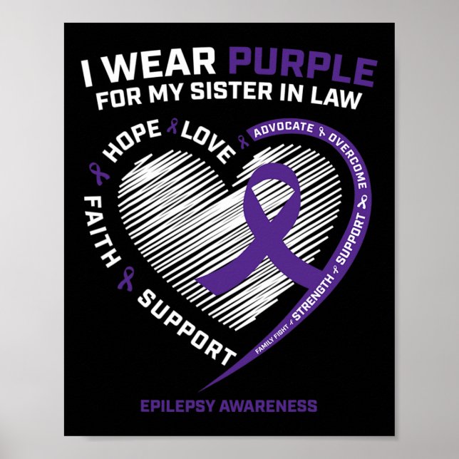 Gifts Products Women Purple Sister In Law Epilepsy Poster (Front)