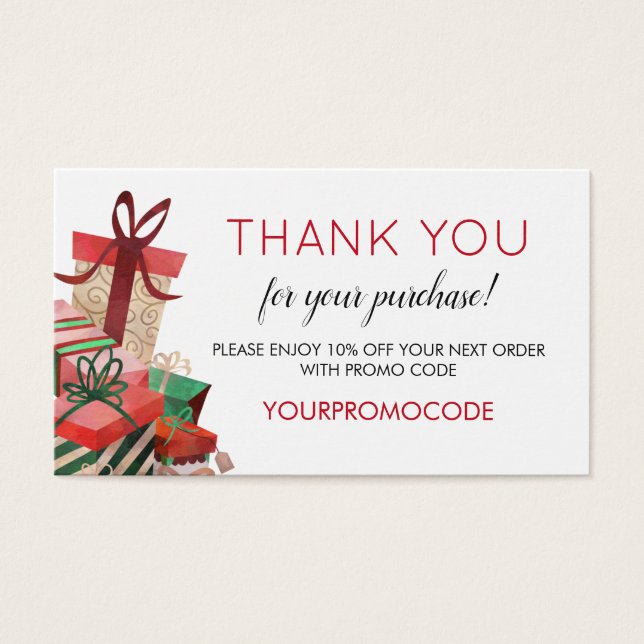 Gifts Promo Code Discount Card (Front)