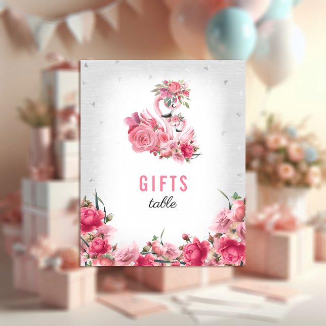 Gifts Sign Baby Shower Silver Flamingo Ballerina (Creator Uploaded)