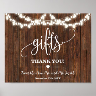 Gifts Sign Western Shower Wedding Reception