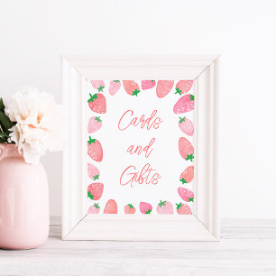 Gifts Strawberry Baby Shower Poster