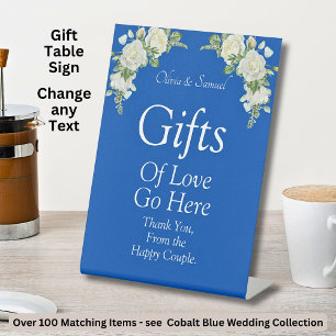 Gifts Table Cobalt Blue Acrylic Pedestal Sign 