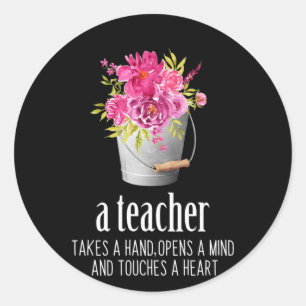Gifts Teacher A Teacher Takes A Hand Classic Round Sticker