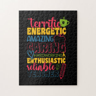 Gifts Teacher   Amazing Caring Teacher Jigsaw Puzzle