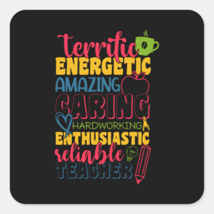 Gifts Teacher   Amazing Caring Teacher Square Sticker